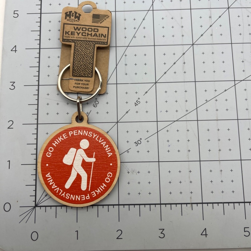 Metal and Wood Co‎ Key Chain Travel Pennsylvania PA Go Hike Pennsylvania